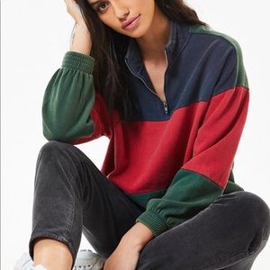 LA hearts color block quarters zip Size- Small